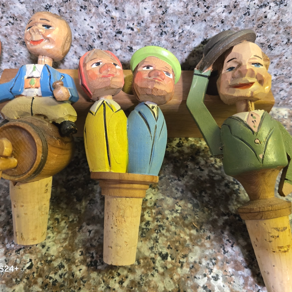 (3)Vtg Anri Style Bottle Stopper Cork Bar Set German